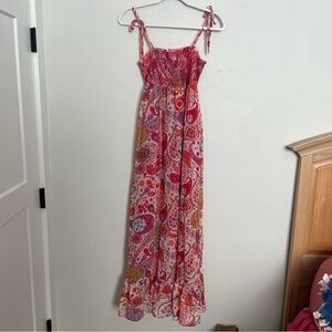 Paisley Print Maxi Dress - Pink